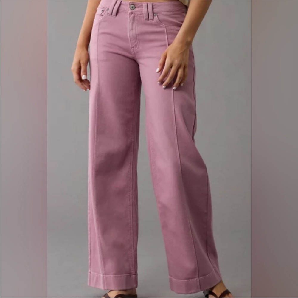 Stretch Denim Wide Leg Jeans